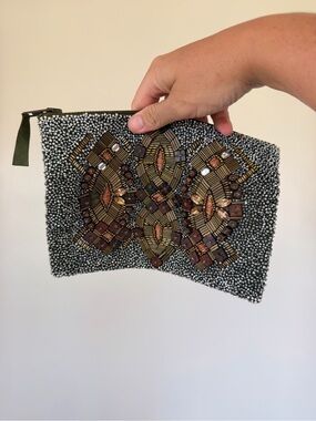 Anthropologie beaded clutch bag